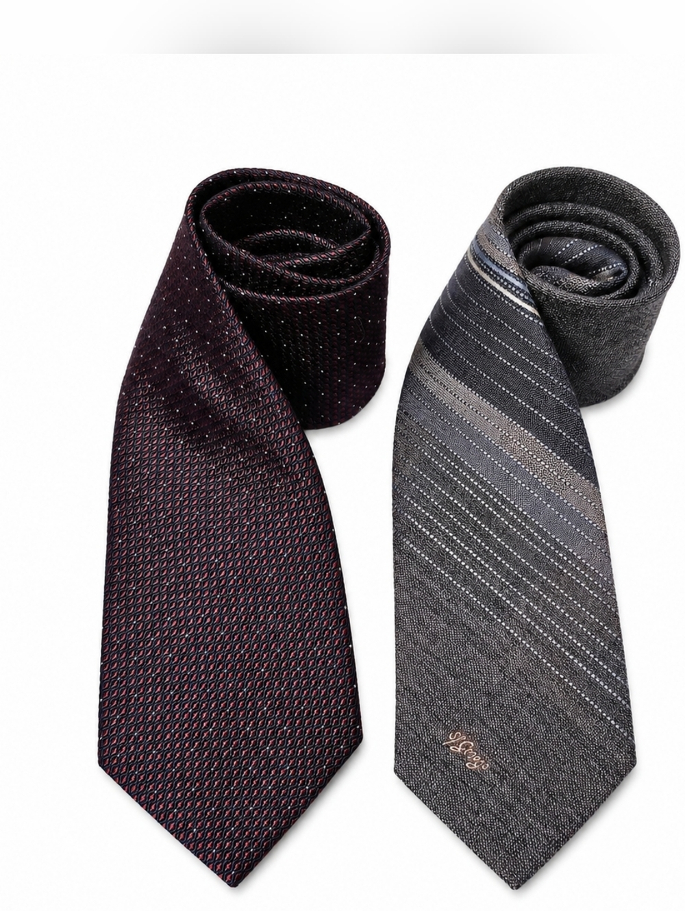 Brooks Brothers & Allgyr’s George Designer Tie Bundle Red Gray USA Vintage